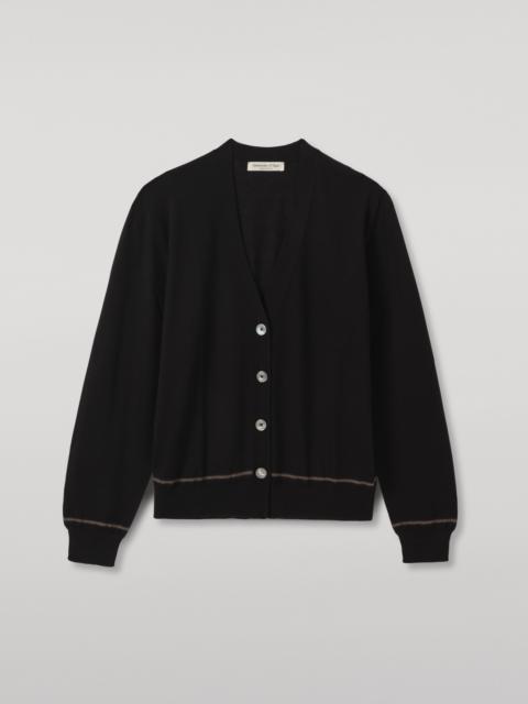 Johnstons of Elgin Effie Black Superfine Cashmere Cardigan