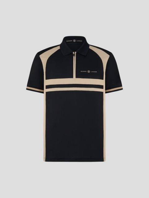 Bernhard Polo shirt in Black/Beige