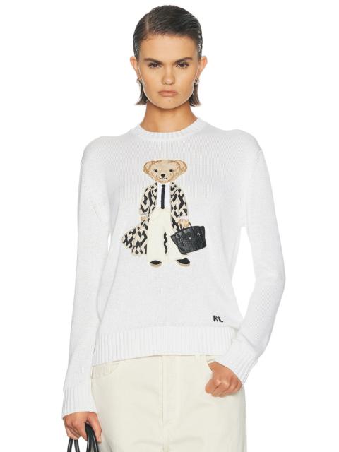Ralph Lauren Lofty Silk Bear Long Sleeve Sweater