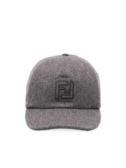 FENDI logo-embroidered wool cap