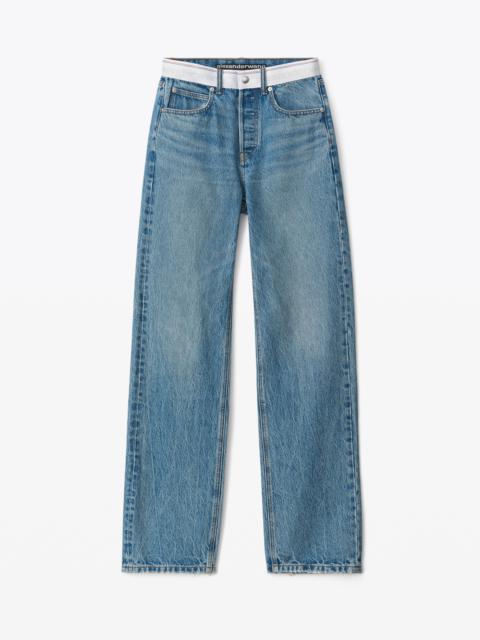Alexander Wang LOGO MID-RISE STRAIGHT-LEG PANT IN DENIM