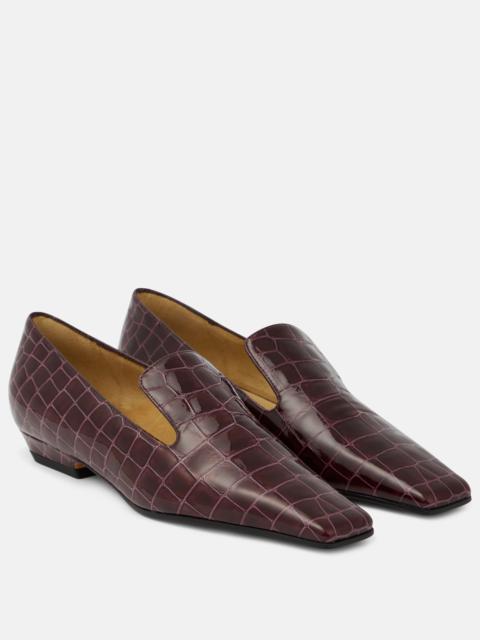 KHAITE Marfa croc-effect leather loafers