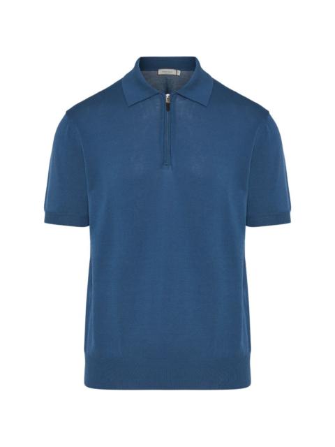 Canali zip short-sleeve polo shirt