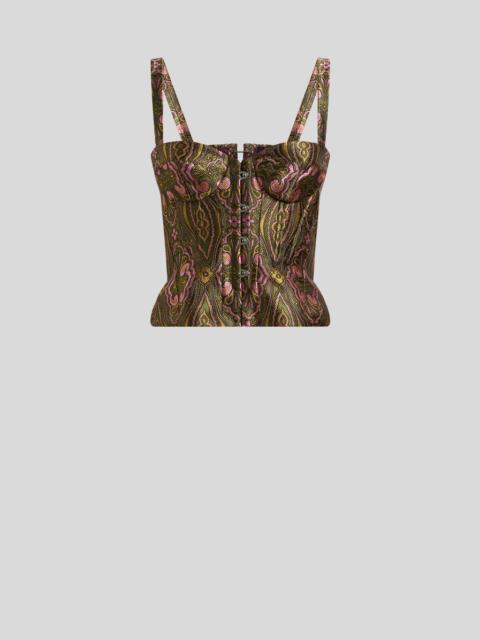 Etro JACQUARD CORSET TOP WITH FLORAL MEDALLION MOTIF