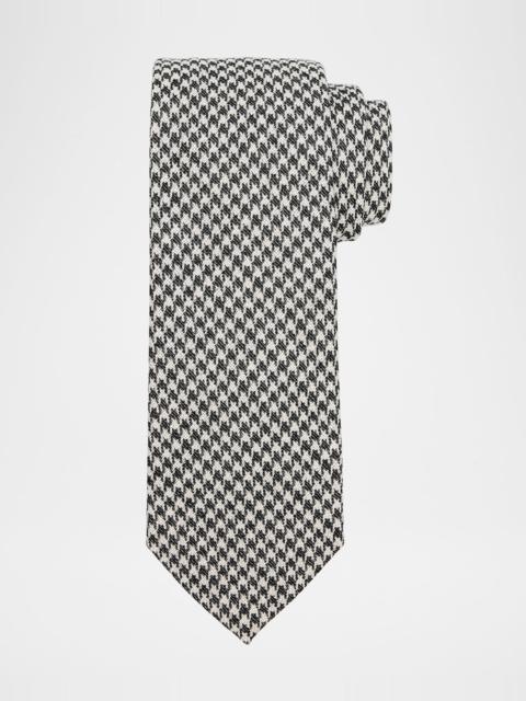 ZEGNA Men's Houndstooth Wool and Silk Tie