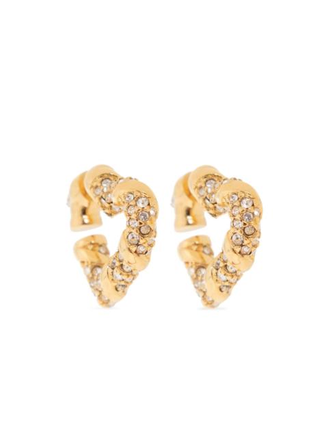 Heart crystal-embellished earrings