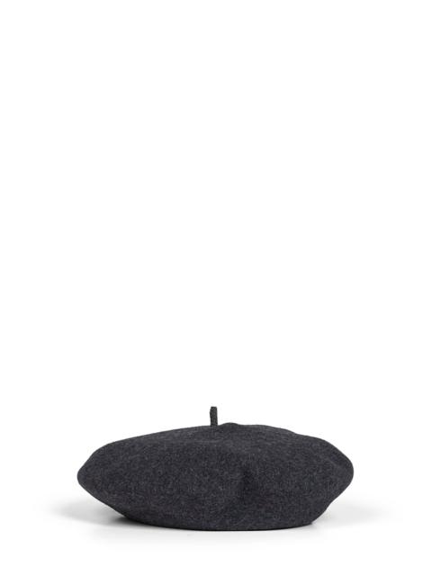 Brunello Cucinelli Black stone wool beret with Precious Detail