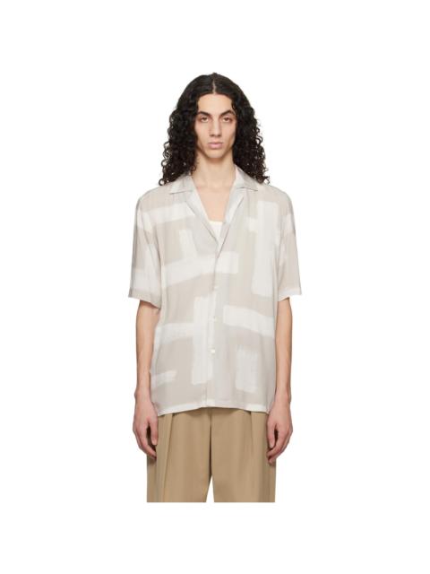 BOSS Taupe Regular-Fit Maxi Print Shirt