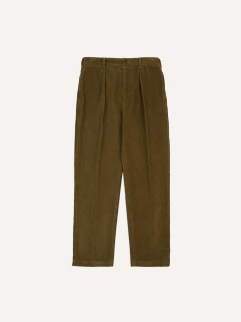 Drake's Olive Cotton Corduroy Field Games Trousers
