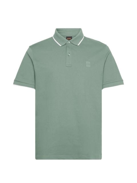 BOSS logo-patch short-sleeve polo shirt
