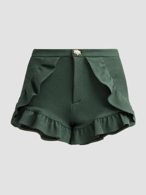 PatBO Women's Cora Ruffle Knit Shorts - Green