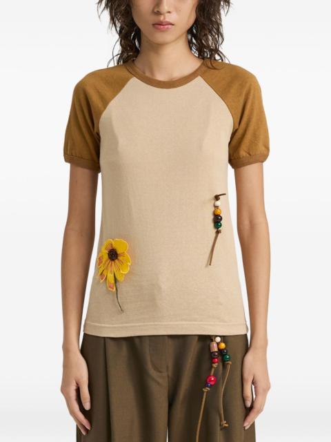 Song for the Mute flower-appliqué T-shirt