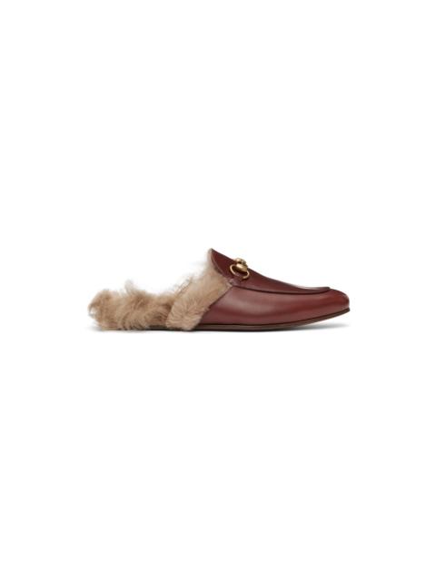 GUCCI Burgundy Princetown Loafers