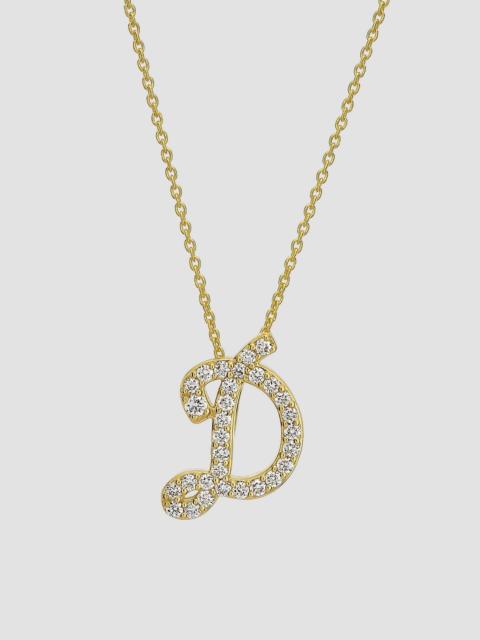 ROBERTO COIN Women's Tiny Treasures Script Initial 18K Yellow Gold, Ruby & 0.24-0.34 TCW Diamond Pendant Necklace