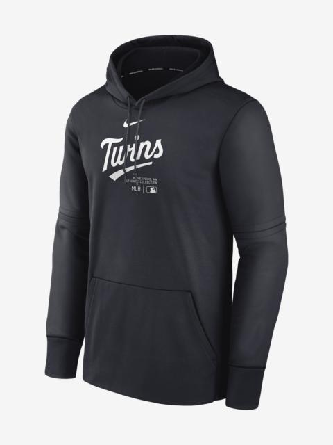 Men's Minnesota Twins Authentic Collection Practice Nike Therma MLB Pullover Hoodie