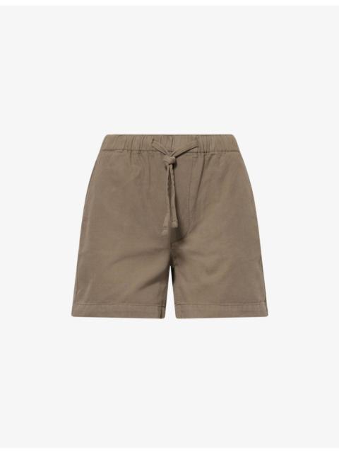 FRAME Canvas High-Rise Cotton Shorts