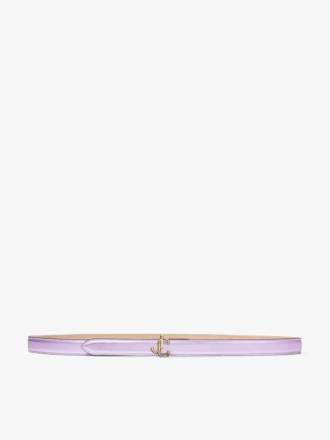 JIMMY CHOO Mini Felisa
Mauve Metallic Nappa Belt with JC Emblem