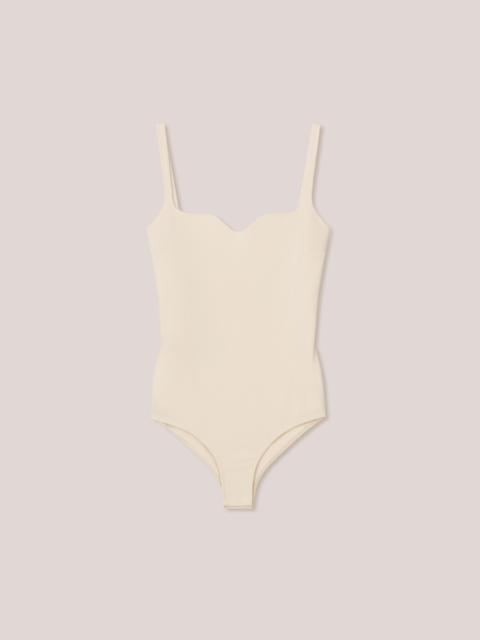 Nanushka LILOU - Double jersey sweetheart neck bodysuit - Creme