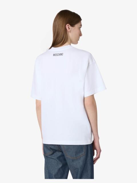 Moschino PRINTED ORGANIC COTTON JERSEY T-SHIRT