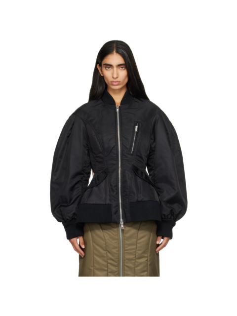 Simone Rocha Black Padded Sculpted Bomber Jacket