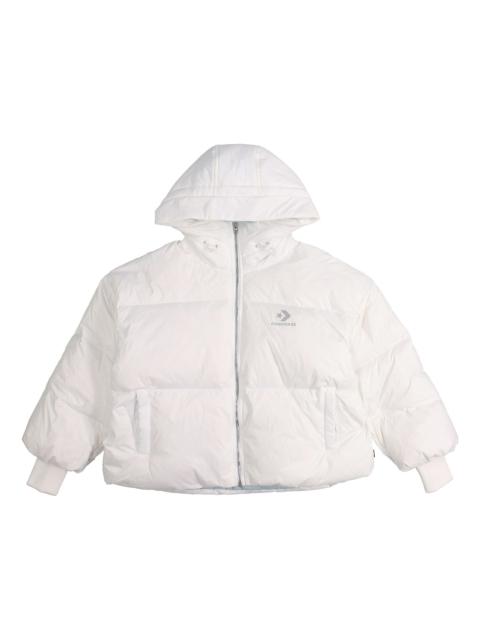 (WMNS) Converse Short Down Fill Puffer Hooded Jacket 'White' 10019326-A01