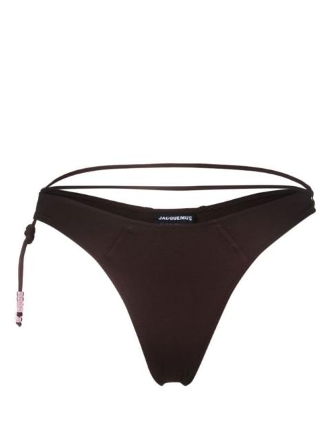 JACQUEMUS low-rise beaded bikini bottoms