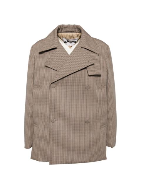 checked wool blazer