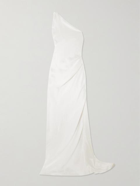 TOVE Caroline One-shoulder Hammered-silk Maxi Dress