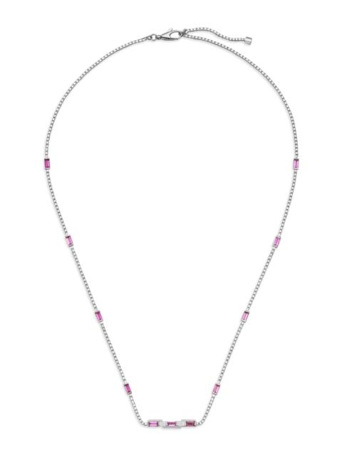 GUCCI Women's Link To Love 18K White Gold & Rubellite Bar Pendant Necklace - White