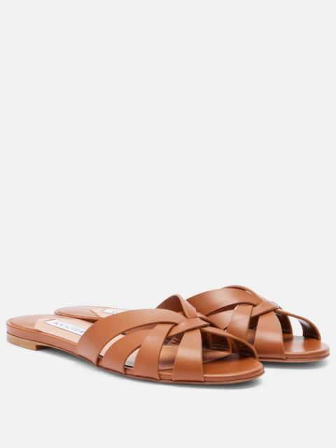 AQUAZZURA Copacabana leather slides