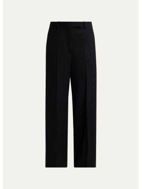 TOM FORD Wool Grain De Poudre Slanted Straight-Leg Pants