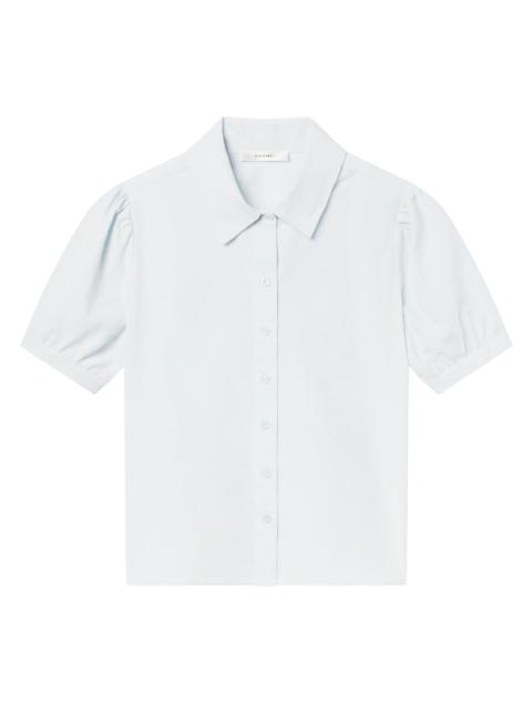 FRAME Women's The Cord Staple Puff-Sleeve Blouse - Ice Blue