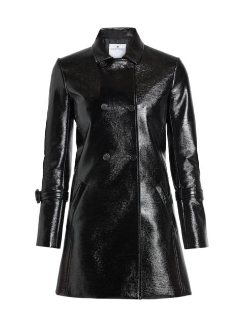 courrèges Women's Double-Breasted Vinyl Coat - Black