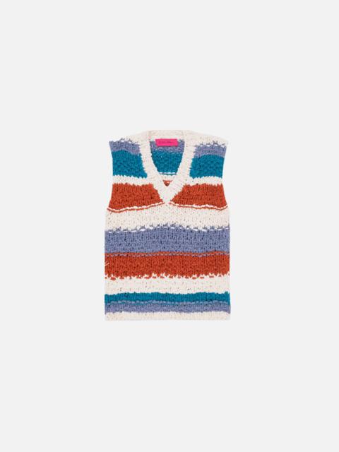 The Elder Statesman BOUCLE OUTSEAM STRIPE VEST