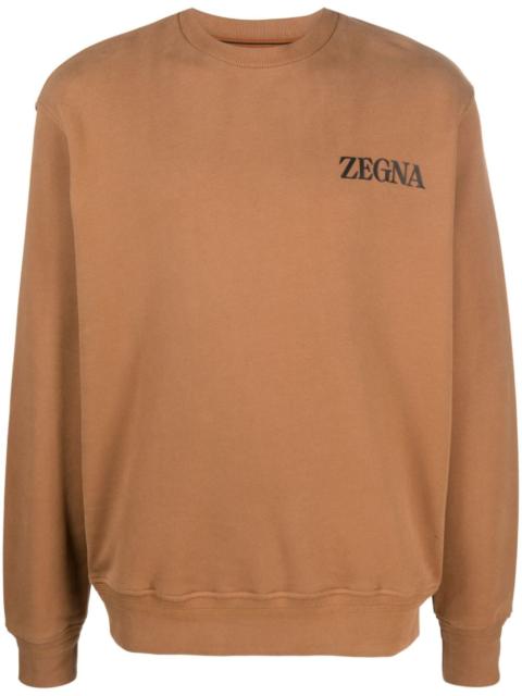 logo-embossed cotton sweatshirt