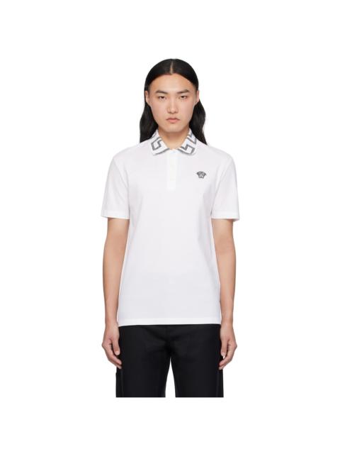 VERSACE White Greca Polo