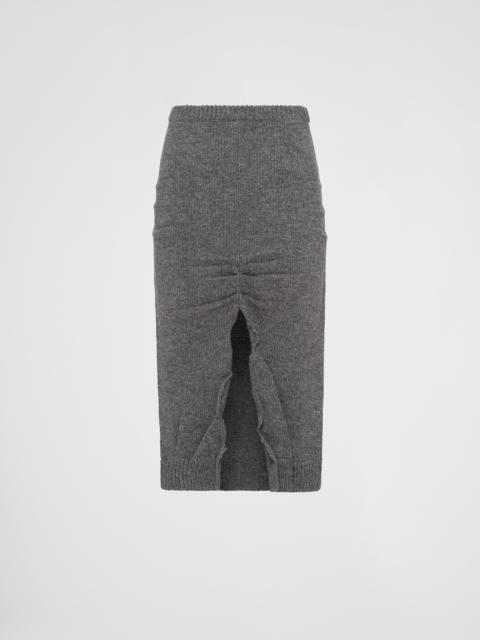 Prada Wool and cashmere skirt with split