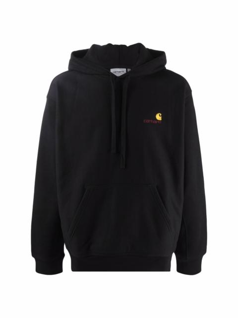 embroidered logo drawstring hoodie