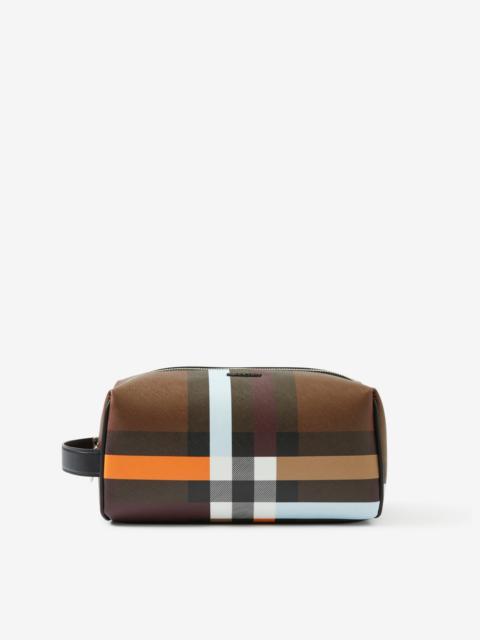 Burberry Check and Leather Travel Pouch