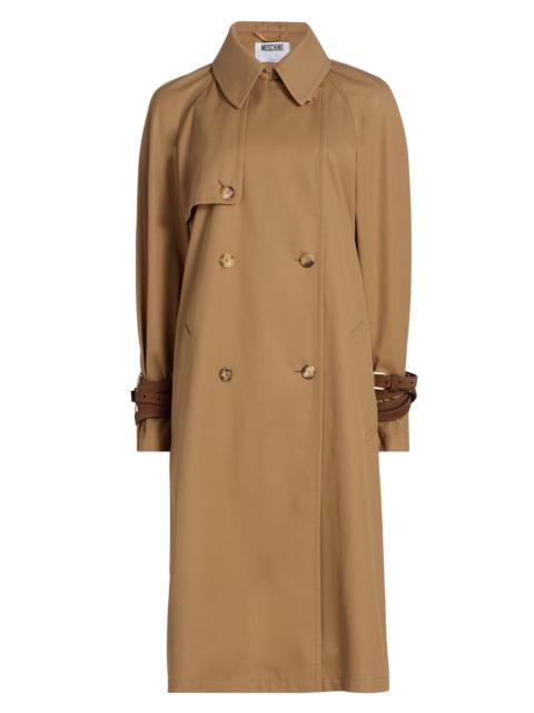 Moschino Women's Gabardine Double-Breasted Trench Coat - Brown