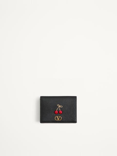 Valentino CHERRYFIC WALLET IN GRAINY CALFSKIN