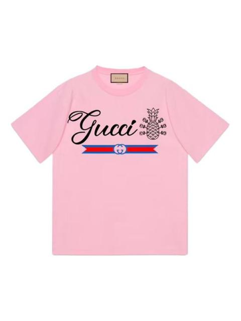 Gucci Pineapple Cotton T-Shirt 'Pink' 616036-XJD21-5904
