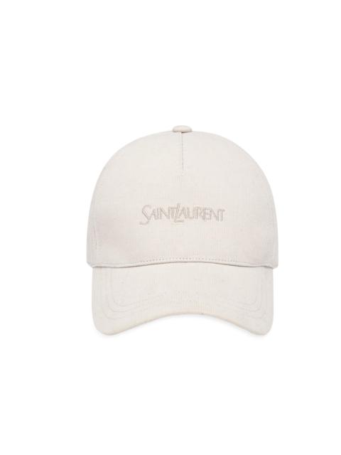 SAINT LAURENT Men's Cap in Corduroy - Ivory