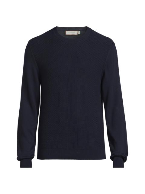 Canali Men's Textured Crewneck Sweater - Navy