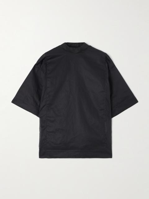Jil Sander Oversized Organza-trimmed Cotton-poplin Top