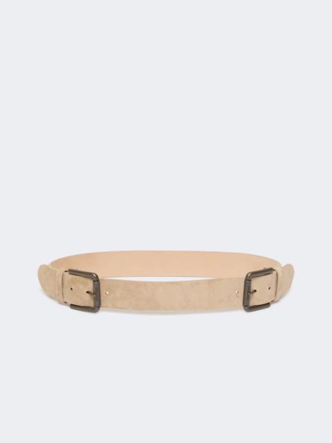 Max Mara UNNO Studded leather belt - BEIGE