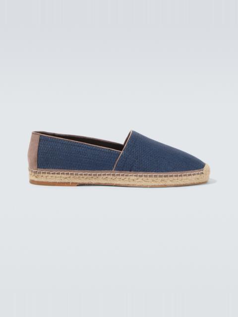 Brunello Cucinelli Suede-trimmed canvas espadrilles