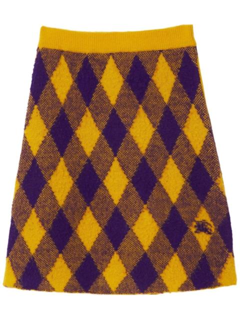 Burberry Argyle check-pattern knitted skirt