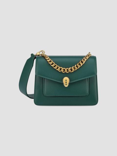 BVLGARI Women's Serpenti Maxi Chain Leather Shoulder Bag - Forest Emerald