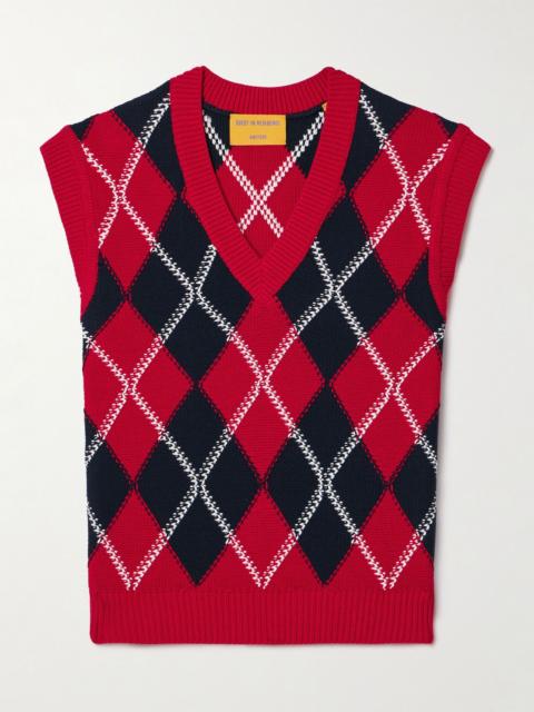 GUEST IN RESIDENCE Argyle cotton-jacquard vest Multi